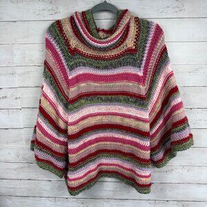 Anthropologie Multicolor Stripe Knit Turtleneck Sweater